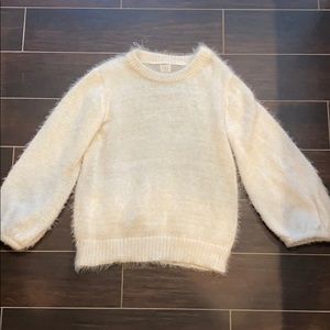A New Day White Fuzzy Sweater